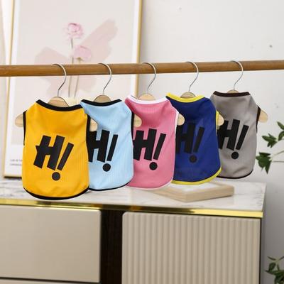 Stampa di Lettere Girocollo Orlo Squisito Gilet Sottile per Animali Domestici Vestiti per Cani Maglietta Senza Maniche per Cuccioli Piccoli