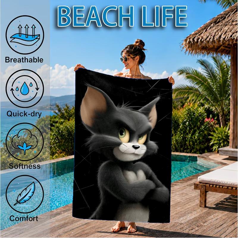 Jerry Adventure Beach Towel, Super Soft Microfiber, Perfect Gift for Her/Him, Birthday, for Pool, Beach, Travel, Decor Beach Party