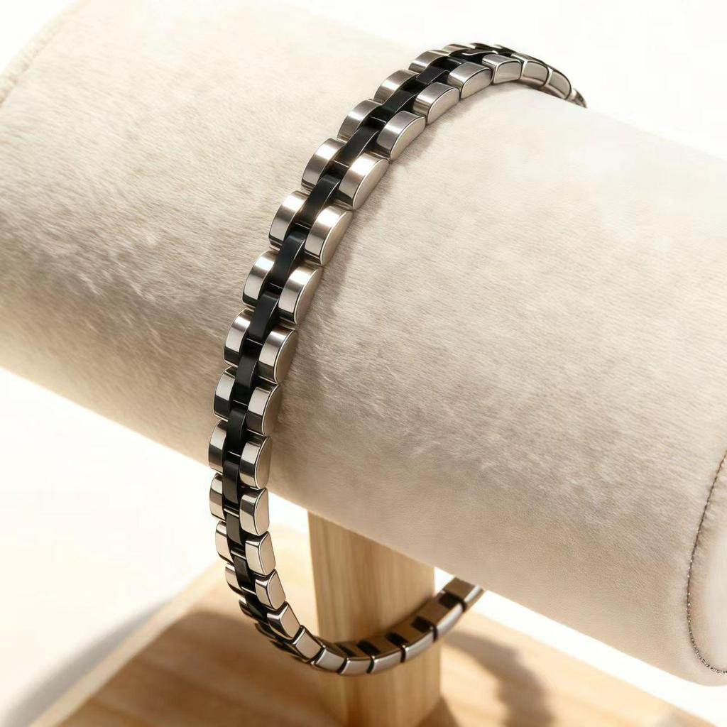 Herren Doppelreihiges reines rotes Kupfer-Magnetarmband – Stilvolles europäisches und amerikanisches Design