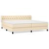 3126514 vidaXL Divan Bed with Mattress Cream 200x200 Cm Fabric