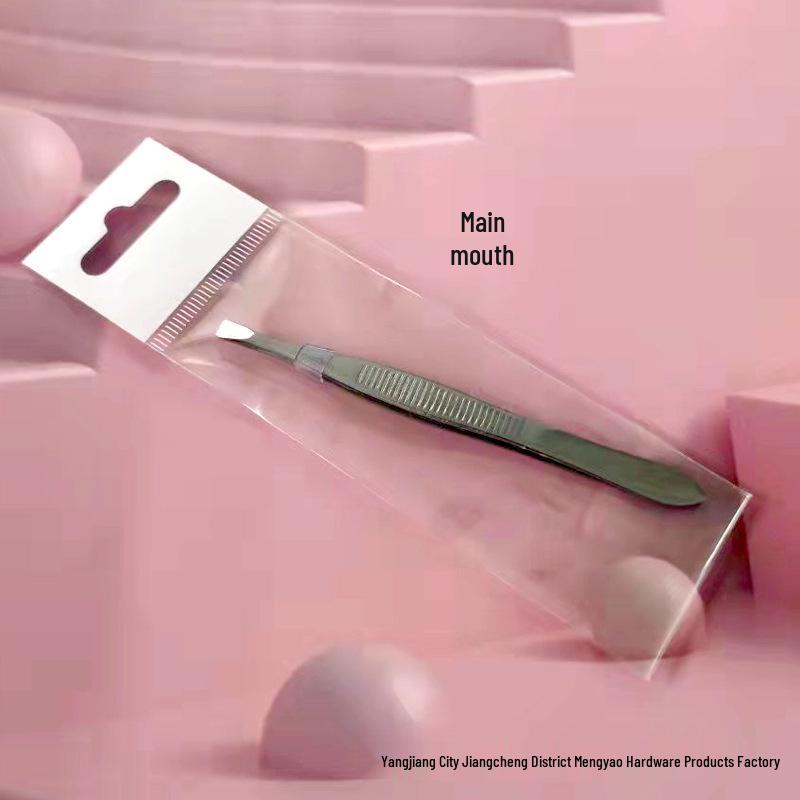 Individually Packaged Stainless Steel Slant Tip Eyebrow Tweezers and Scissors Set