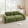 Frameless Sofa, Modular 2-Seater Sofa, 32D High-Density Foam, Comfortable Chenille Fabric, Non-Slip Design, No Assembly Required, Green
