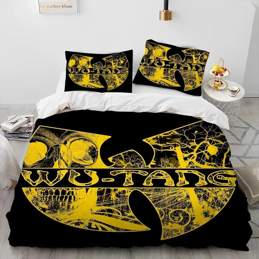 3D Wu T-TANG Clans Series Sign Täcke Sängkläder Set, Påslakan Sängset Örngott, King Queen Size Sängkläder Set Barn