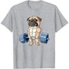 Pug Weightlifting Funny Animal Men Fitness Gym Workout Tee T-Shirt for Men Women Men Clothing Print Tee