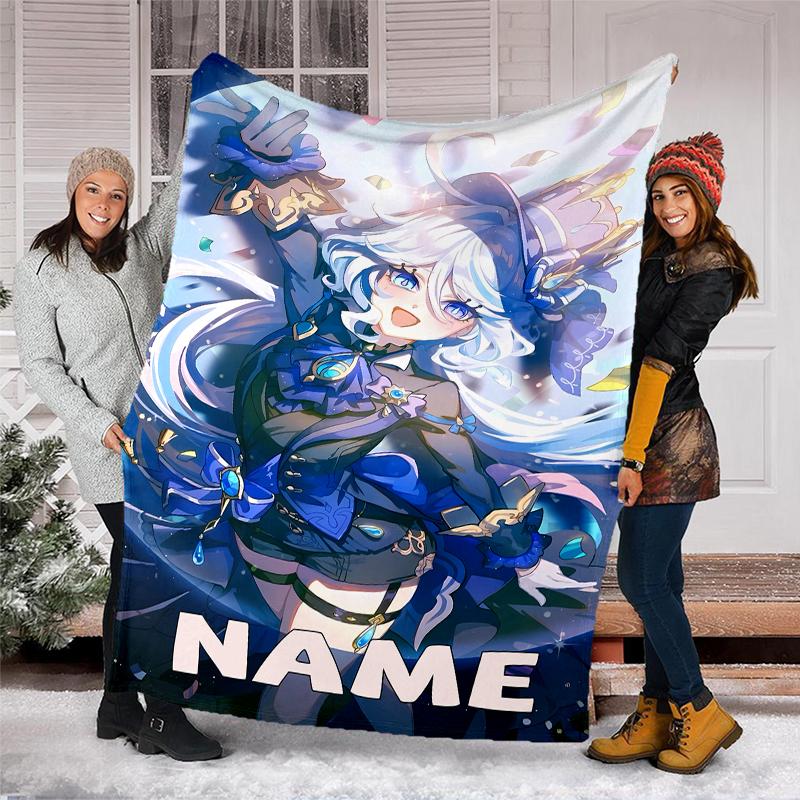 Personalized Custom Name Blanket - Genshin Impact characters Print Design,Blanket for Sofa,Bed,Travel,Camping - Soft and Warm, Great Gift