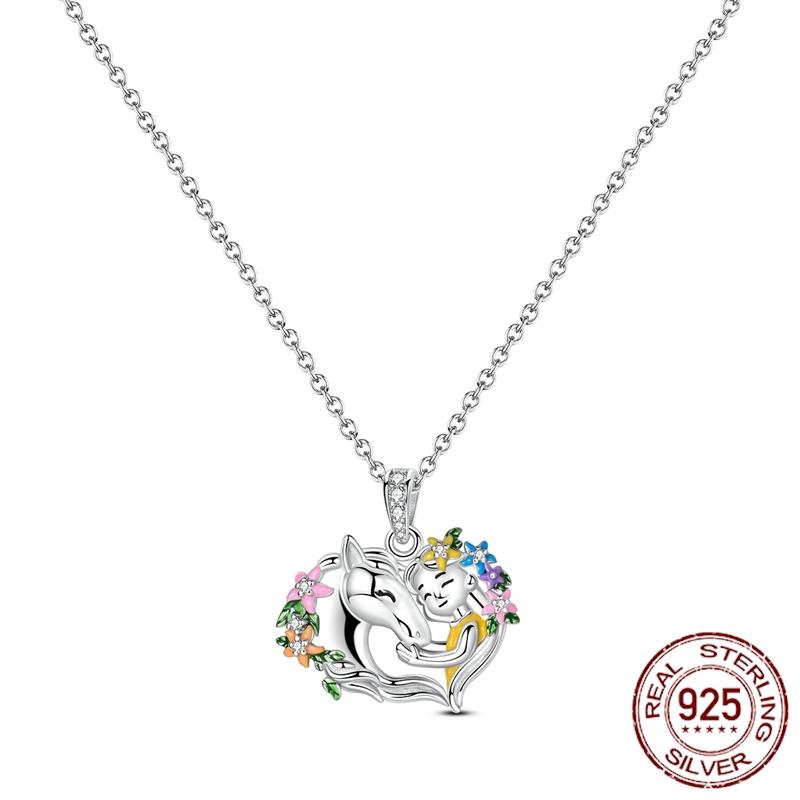 MULA Hote Heart Pendant Necklace 925 Silver Snake Neck Necklace Original Bracelet DIY Jewelry Fashion Luxury Women