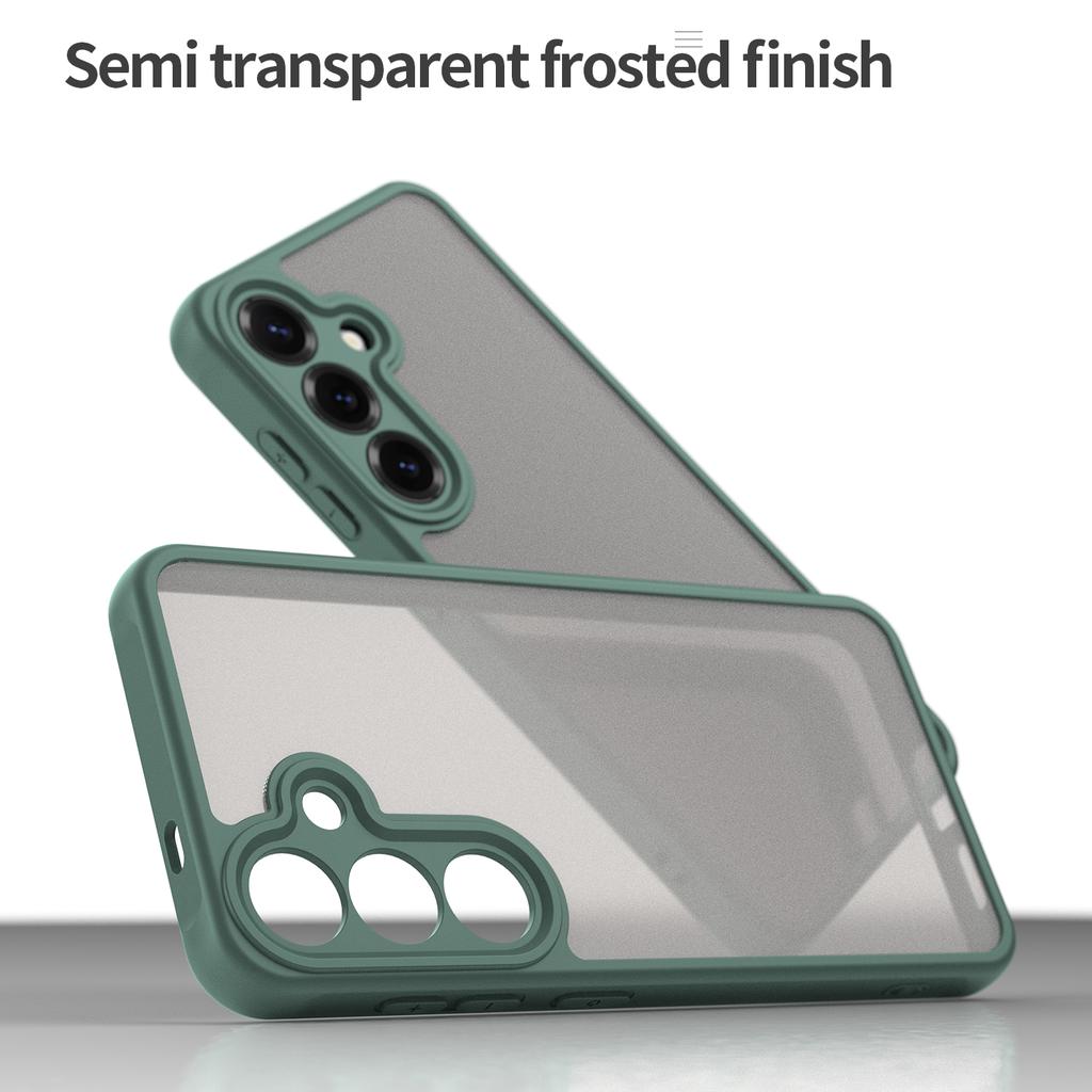 For Samsung Galaxy S25/S24 Phone Case Drop Proof Airbags Frosted Translucent PC + TPU Back Cover