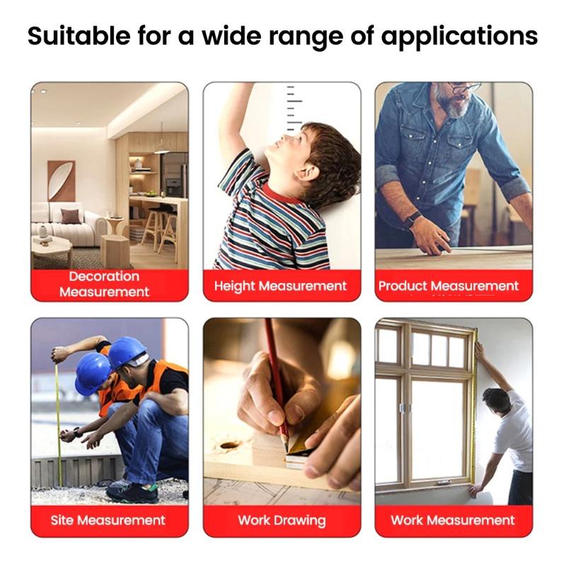 5/7.5/10M Metric Measuring Tape Self Locking Fluorescent Steel Tape Measure High Precision Wear-resistant Ruler Measuring Tools