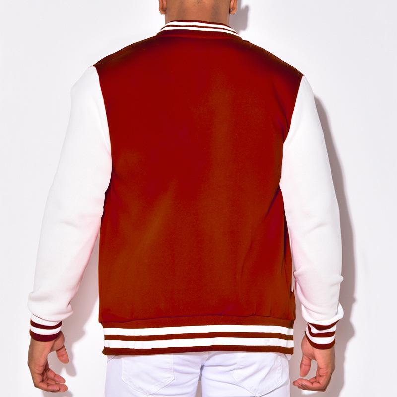Jaqueta de Beisebol Masculina Versátil em Fleece - Roupa Casual para Primavera/Outono/Inverno