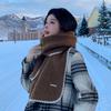 White scarf women's new winter versatile knitted wool including wool warm scarf