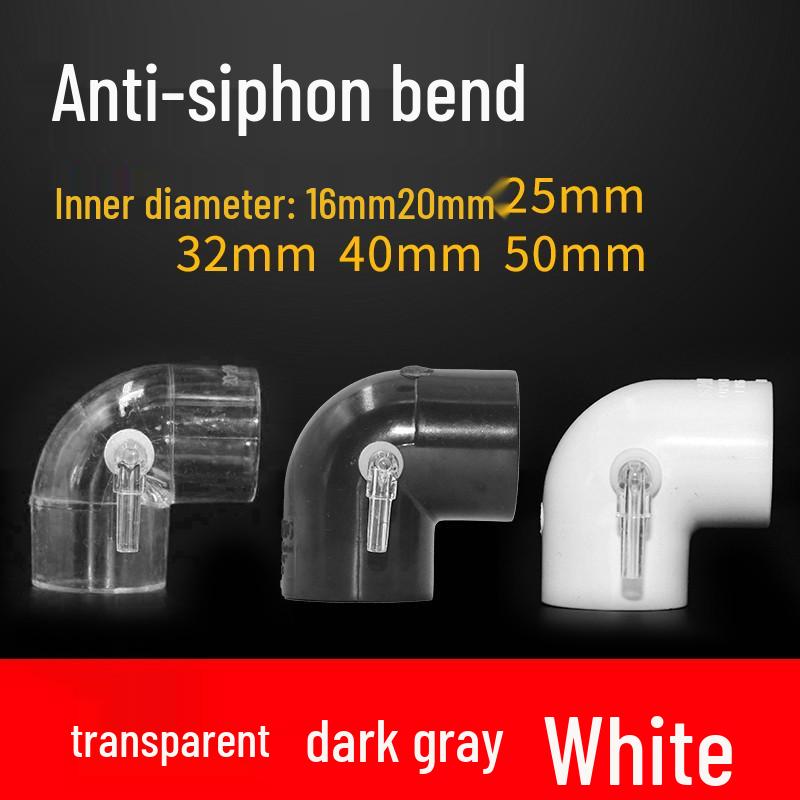 Transparent Anti-Siphon Elbow Pipe Fittings for Fish Tanks - Waterproof, Anti-Backflow, and Anti-Suction Filters