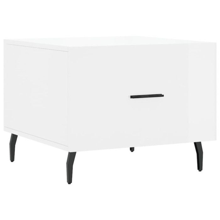 VidaXL Table basse blanc brillant 50x50x40 cm bois d'ingénierie 829432