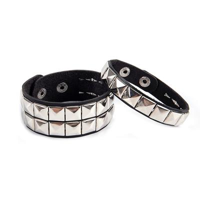 Unikalny nit Stud szeroki mankiet Punk Gothic Rock Unisex bransoletka męska biżuteria