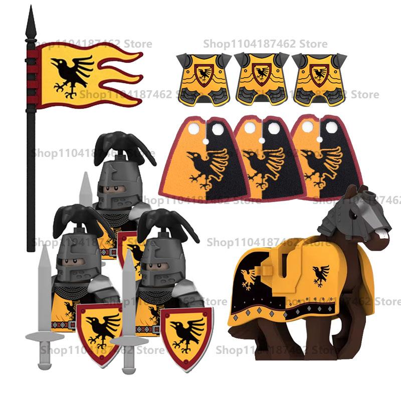 Medieval Military Castle Knight Army Set Building Blocks Green Dragon Wolf Warrior The War of Roses War-horse Weapons Brick Toys