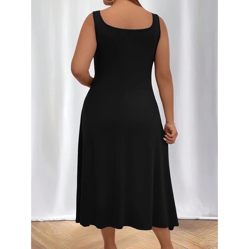 DAFIFY Dámská móda Léto Jaro Jednobarevný potisk Podvazky bez rukávů Ležérní šaty s vysokým pasem