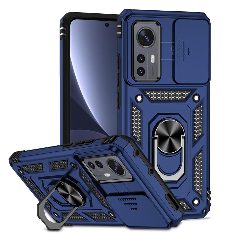 Slide Camera Protect Armor Phone Case For Xiaomi 12 Pro Mi 12 12X Xiomi Mi12 X Xiaomi12 Pro Mi12X Car Magnetic Holder Ring Cover