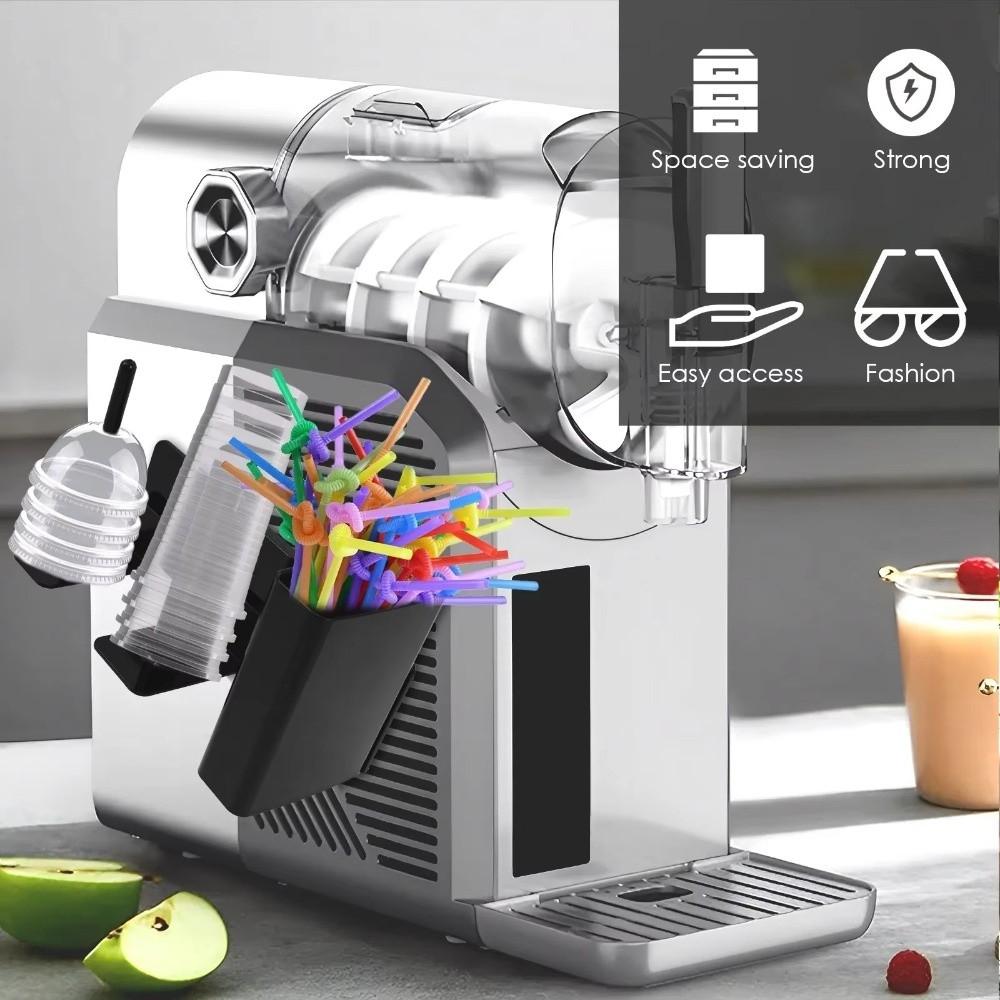 Side-Mounted Cup Organizer Rack with Straw Slot Disposable Cup Dispense  Coffee Lovers