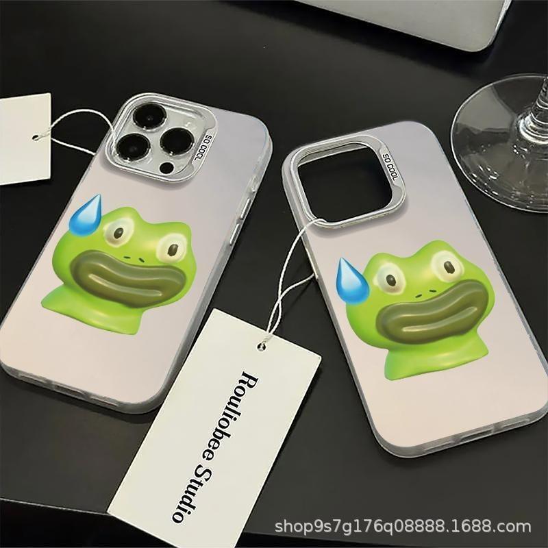 Applicable to Apple 15 new creative 14/13/12 sweating frog color silver explosion 11 anti-drop mobile phone case xsmax