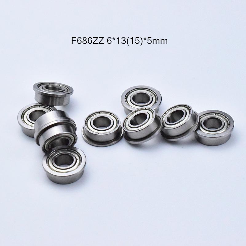 

chrome steel Metal Sealed Flange Bearings F686ZZ 10pcs 6*13(15)*5mm