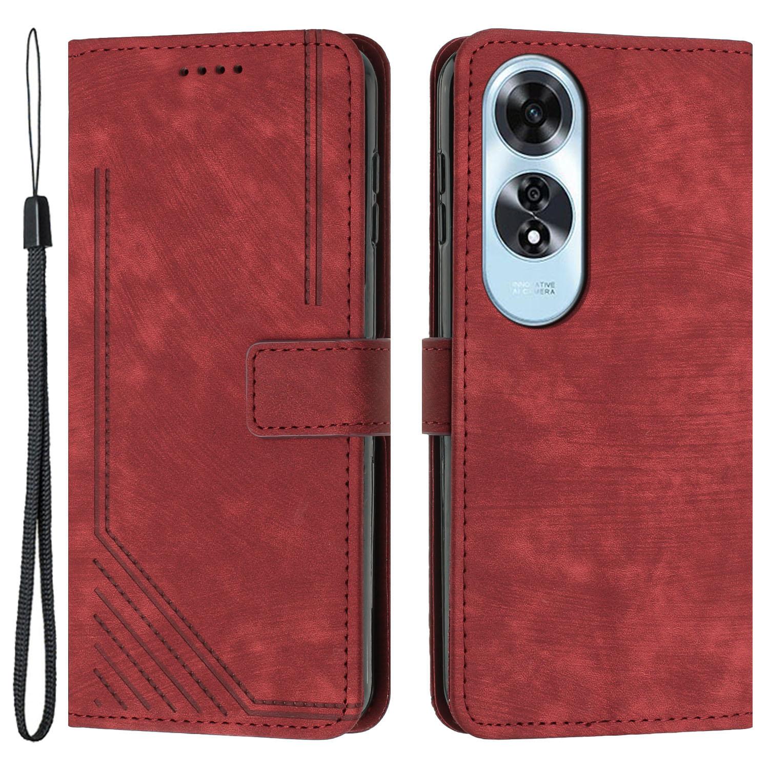 

For Oppo A60 4G Phone Case PU Leather Wallet Skin-Touch Cell Phone Cover C