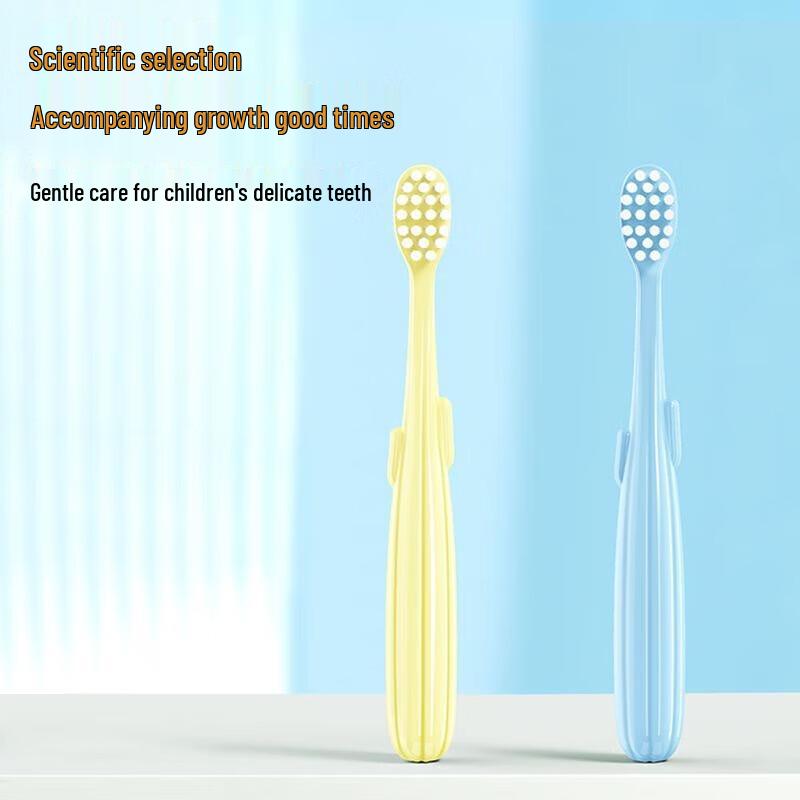 FAWNMUM Children's Soft Bristle Toothbrushes (Blue+Yellow, 200-Pack)