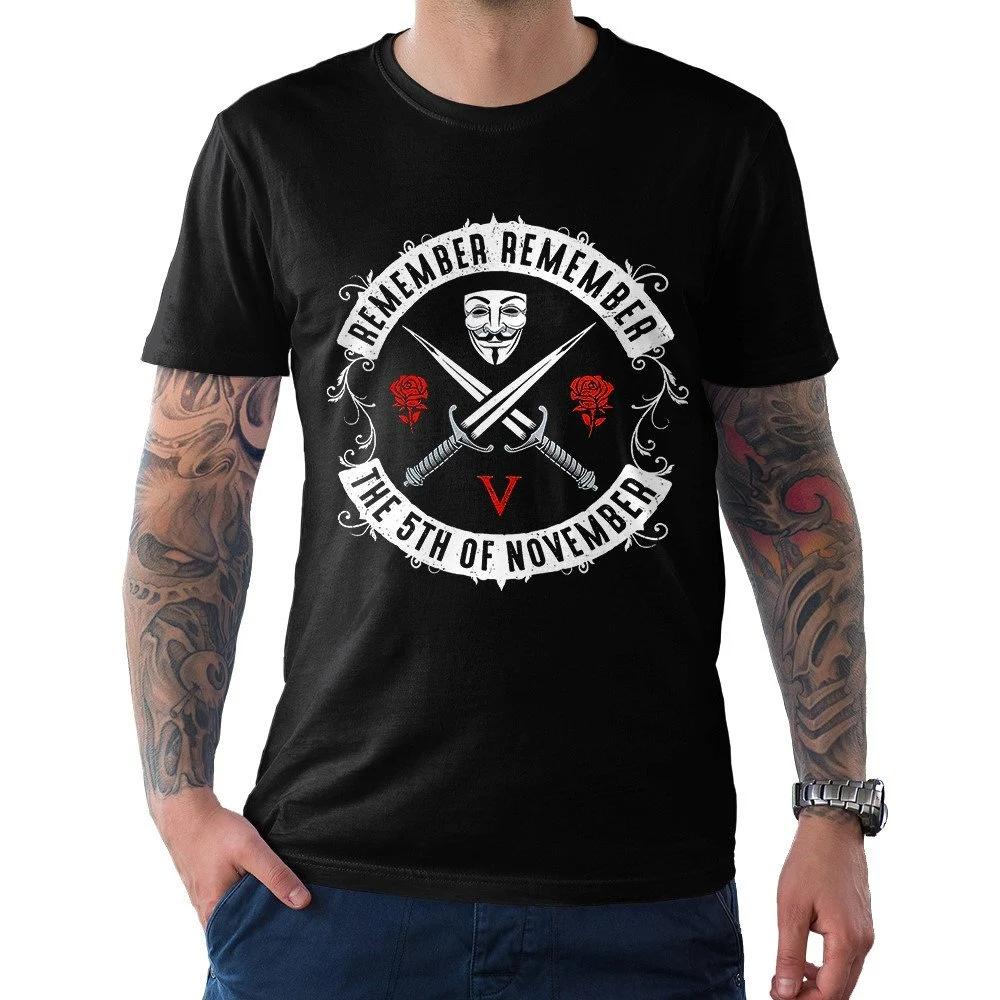 

V for Vendetta Remember Remember the 5th of November T-Shirt Summer Men s and Women s T-shirt Top S