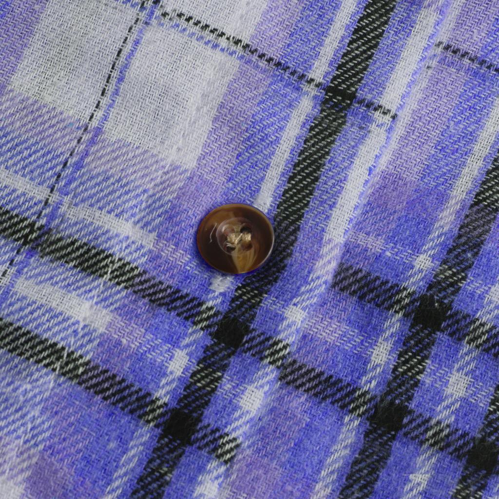 Women Loose Top Plaid Color Block Long Sleeve Casual Ladies  Blouse Coat Shirt Jacket