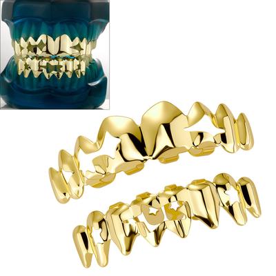 Moda Calado Estrella Grillz Dentales Alto Pulido Cobre Dientes Joyería para Disfraces Atuendos