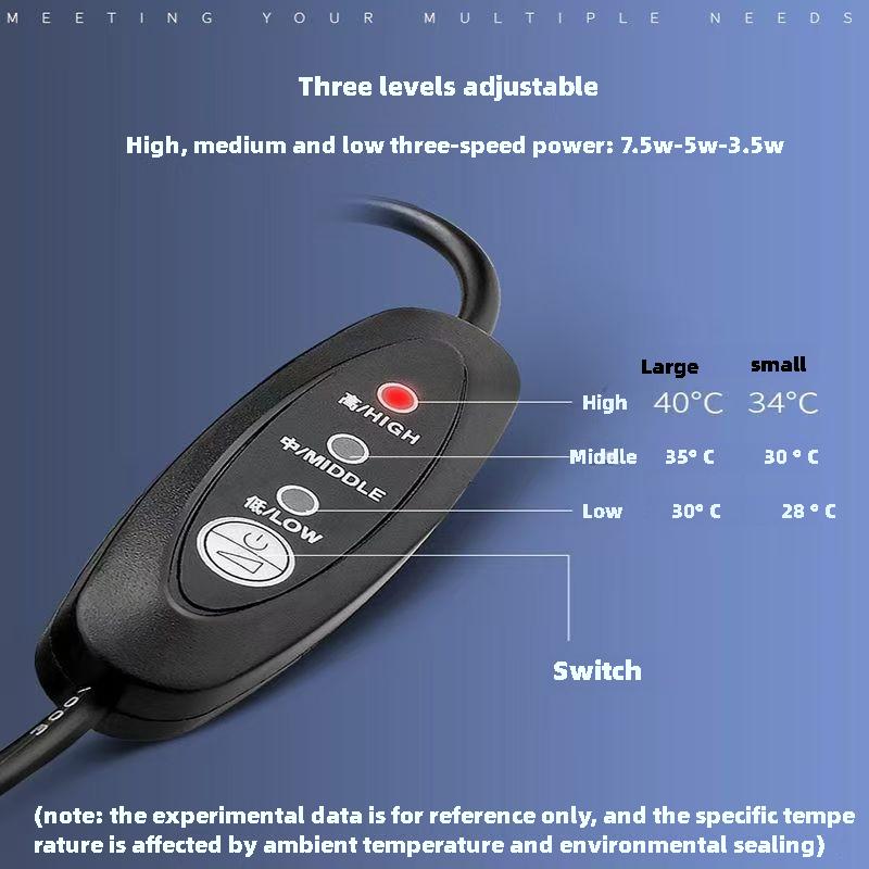 Elektrischer Thermostat Wasserdicht Terrarium Heizung Mit USB-Stecker Reptilien Heizmatte 7,5W 5W 3,5W Keimling Controller 1,25 m Lang