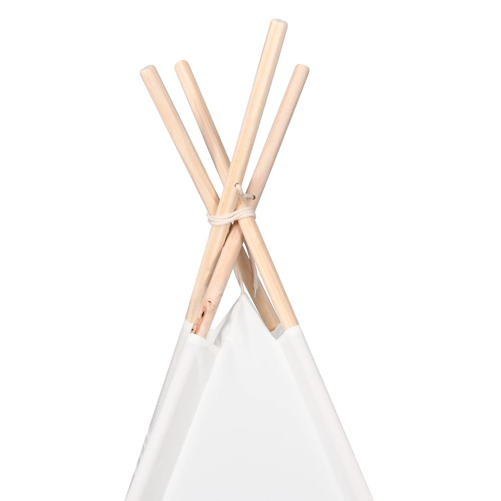 Teepee Tent White 120 x 120 x 150 cm Fabric and Plastic