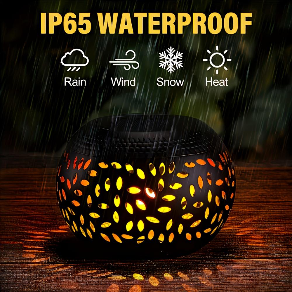 Black outdoor solar lamp, openwork design, stylish and simple, high-quality LED, tabletop decorative lamp