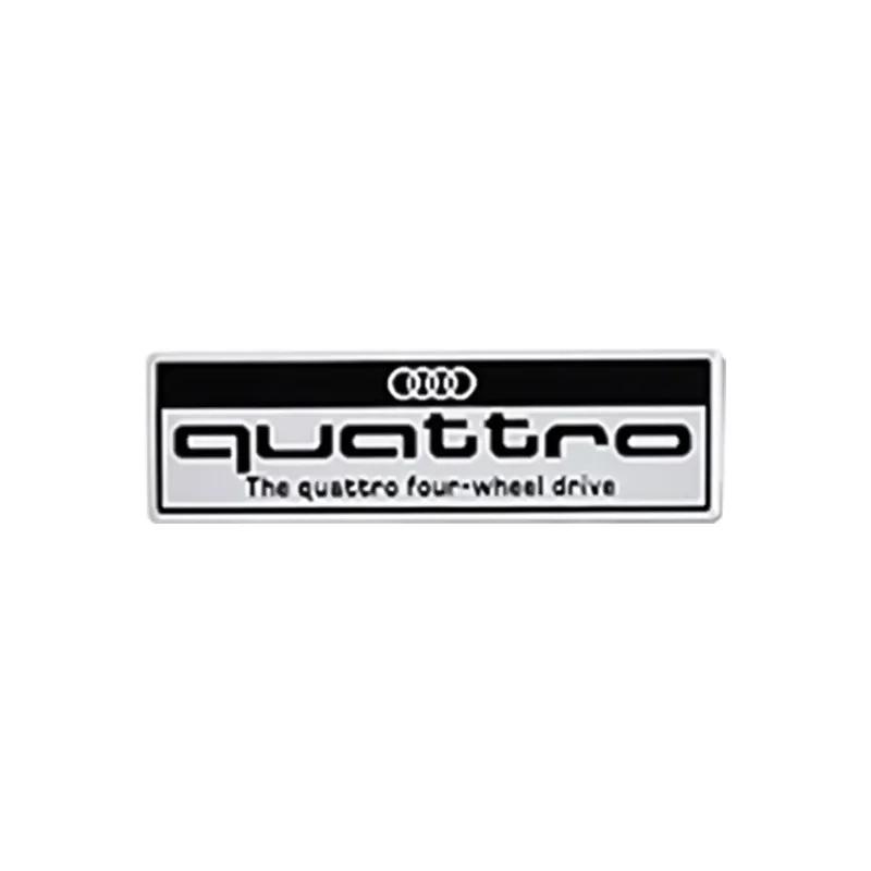 QR1 Alloy Car Rear Trunk Emblem Body Side Stickers for m1 Quattro ABT Logo A3 A4 A5 A6 A7 A8 Badge Decal Refitting Accessories