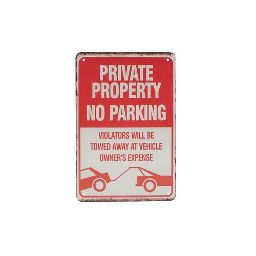 

Red White Metal Private Property No Parking Tow Zone Street Warning SignAluminum 20x30cm（7.8x11.8inch）