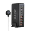 240W GaN Desktop Charger with 8 USB-C Ports, Supports PD 3.0 Fast Charging and Is Compact & Portable