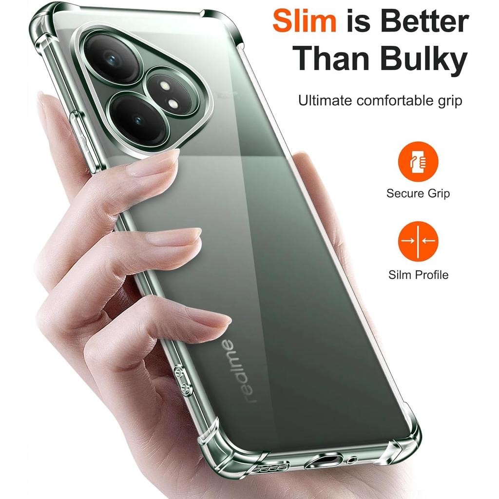 Nárazuvzdorné pouzdro z TPU s airbagy pro Realme GT 7 Pro 6 6T Neo 3 3T GT 2 Neo 2T Note 50 Ochranný kryt Průhledná Capa Fundas Coque