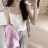 2025 Summer Women's Lace Camisole with Bow and Elastic Splicing - Sweet White BM Vest