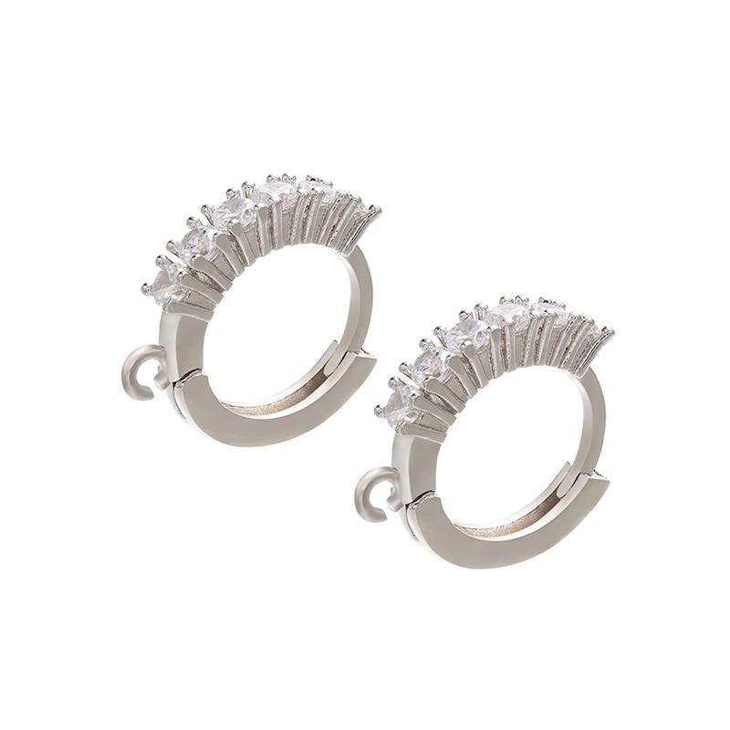 ZHUKOU Brass Gold Earring Hooks Accessories Crystal stud earrings hook for handmade Earrings Jewelry Making VE94