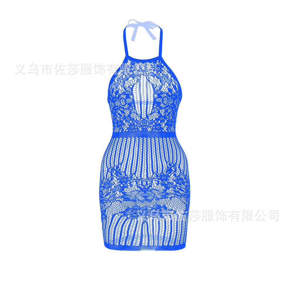 Sexy Suspender Mesh Tight Body Hollow Hip Skirt Large Size