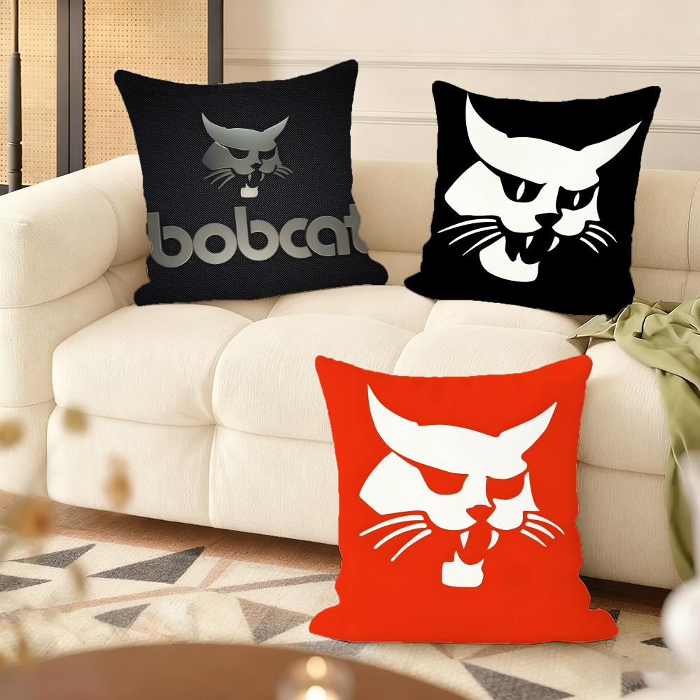 B-Bobcat Cushion Cover Soft Short Plush Pillow Cover Smooth Cozy Texture Aesthetic Cushion Case Home Decor