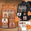 Oxford Cloth Cartoon Animal School Bag Multi-Compartments Capybara Student Bag Unisex