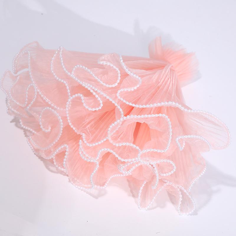 Valentine's Day 3D Ruffled Mesh Lace Flower Bouquet Wrap