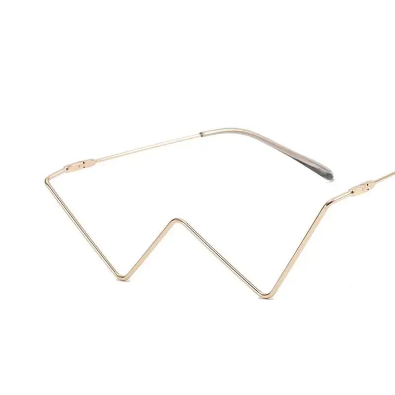 

Vintage Diamond Decoration No Lens Half Metal Glasses Frames Woman Premium Eyewear Popular Fashion Eyeglasses Frame Gold Silver