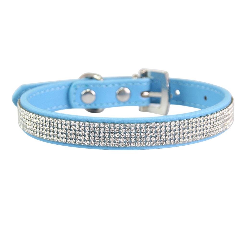 Verstellbare Größe Personalisierbares Blendend Glänzendes Weiches Wildleder Hund Kristall Diamant Halsband