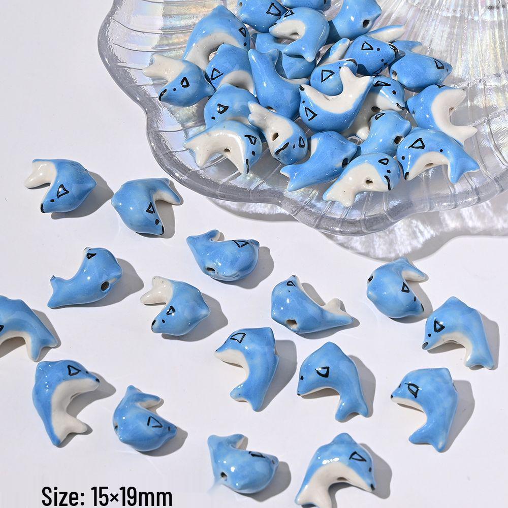 Blue Series Japanese Ceramic Seashell & Heart Beads for DIY Jewelry