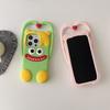 For iPhone 16 Pro Silicone Case Cute Heart Monster Design Shockproof Phone Back Cover