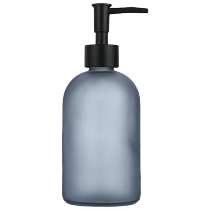 410ml Soap Dispenser Glass Lotion Bottle with Rustproof Stainless Steel for Bathroom and Kitchen Use