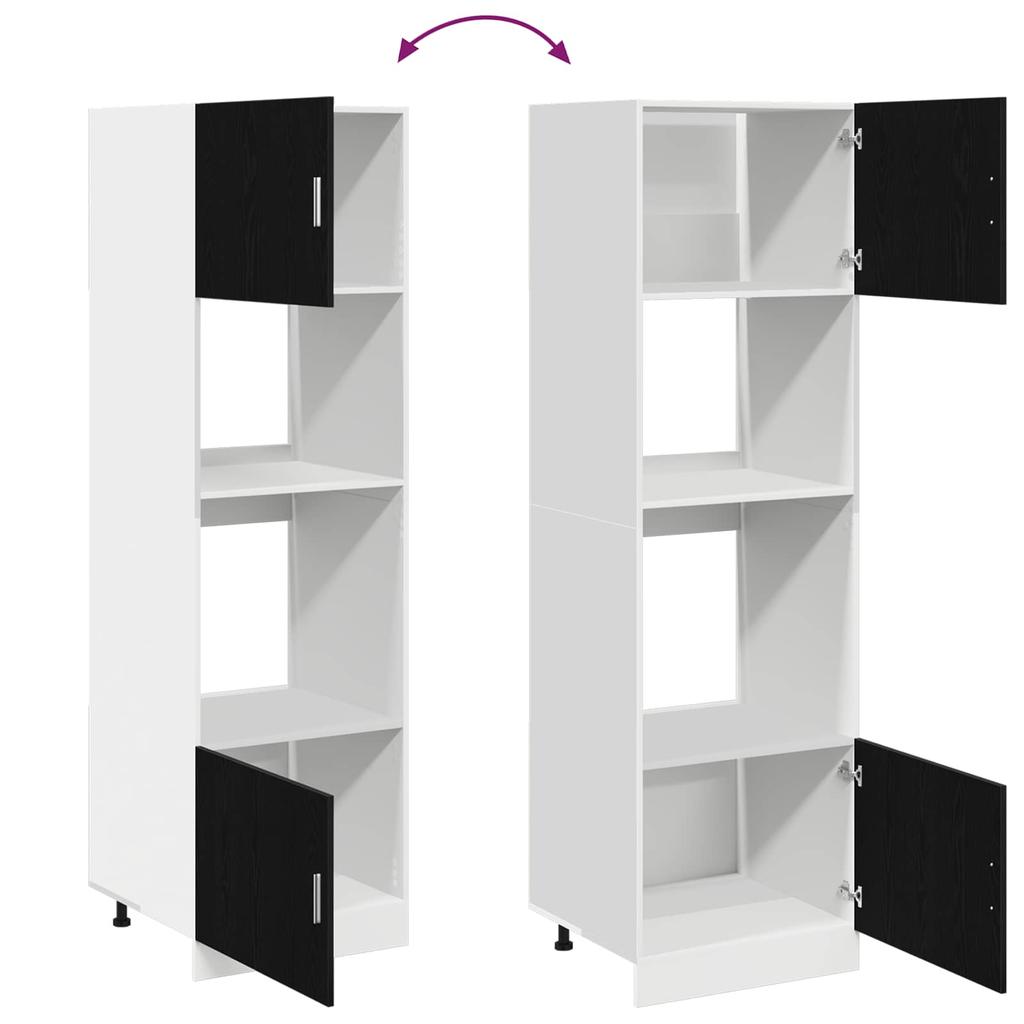 Hanging Cabinet with Shelf Black Oak Effect 60 x 57 x 207 cm