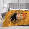 Japanese Anime Super Goku Blanket Cover Coral Fleece Plush DBZ Lightweight Throw Blankets for Car Sofa Couch Bed Rug