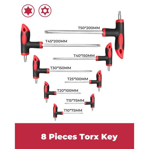 ROTATION 16-Piece T-Handle Hex Wrench Set for Car and Motorcycle Repairs, Includes Storage Tray