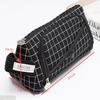 Triangle Black and White Plaid Pencil Case  New Student Pencil Case  Pencil Case  Stationery Storage Bag  Large Capacity